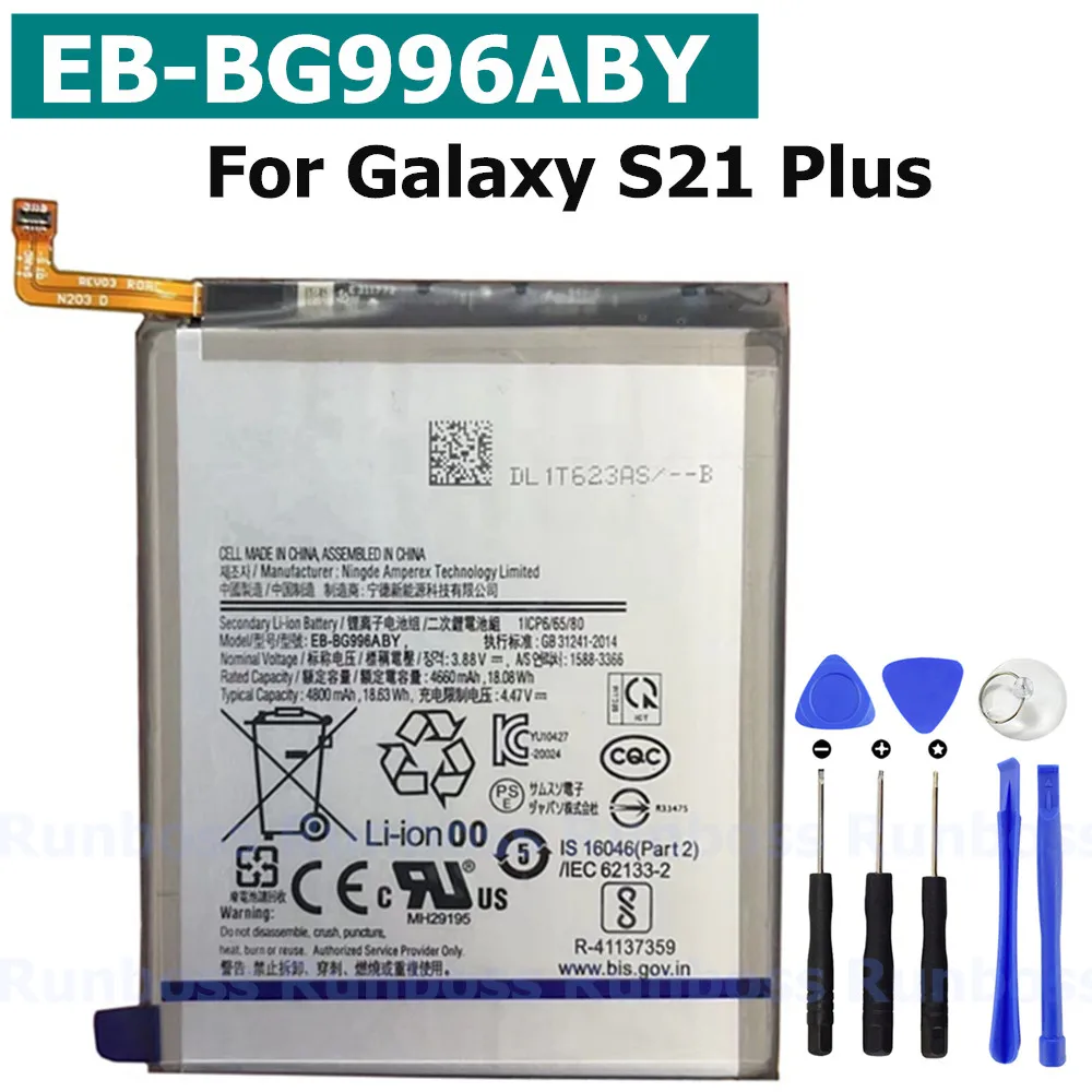 New EB-BG996ABY 4800mAh Replacement Phone Battery for Samsung Galaxy S21 Plus S21+ G996 SM-G996 SM-G9960 SM-G9910 5G Phone