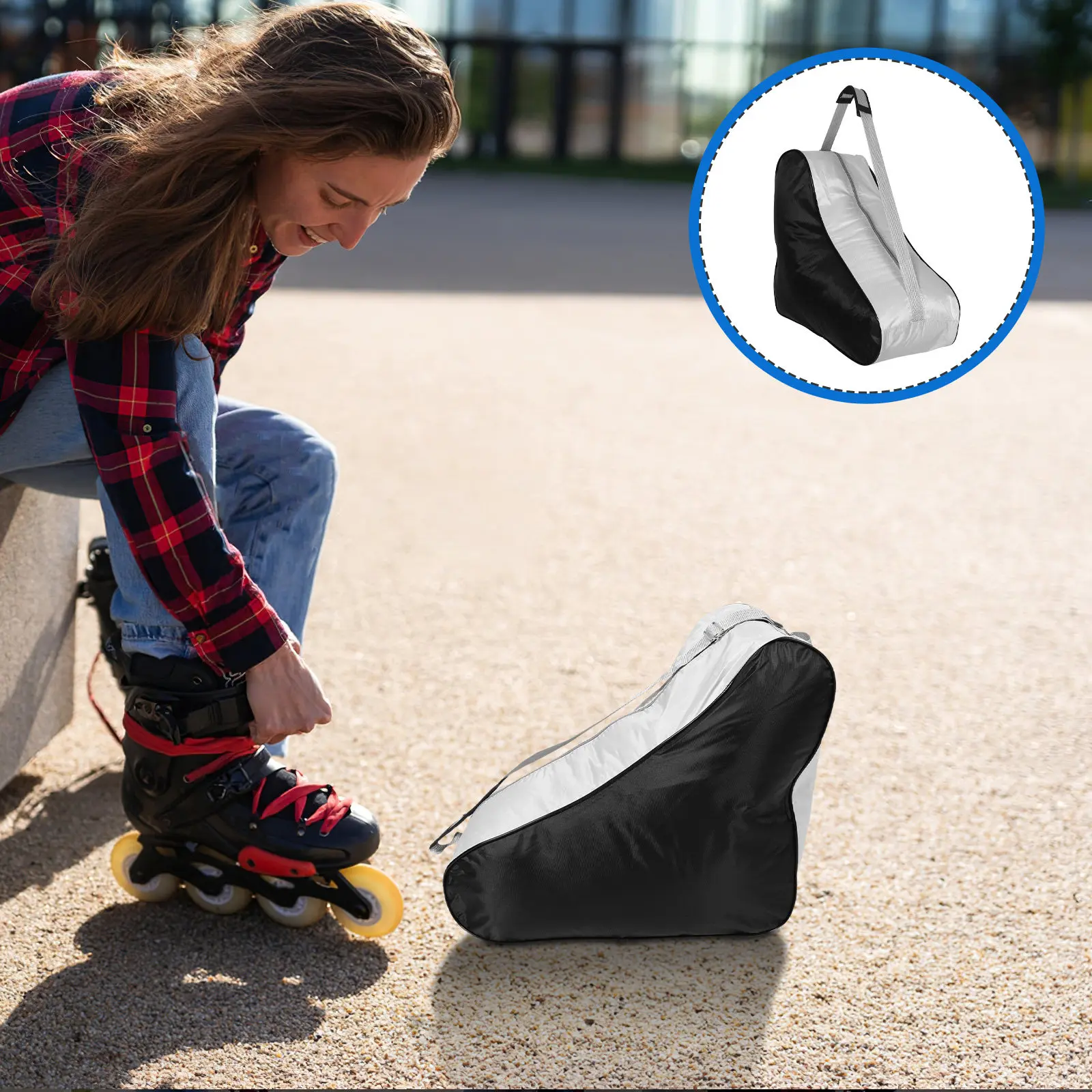 

Triangle Roller Skate Carry Bag Portable Breathable Skates Storage Organizer Ice Skating Accessories Outdoor Sports Travel