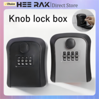 HEE RAK Key Lock Box 4-digit Code Password Storage Key for Home Wall Mounted Anti-theft Waterproof Outdoor Knob Safe Key Box