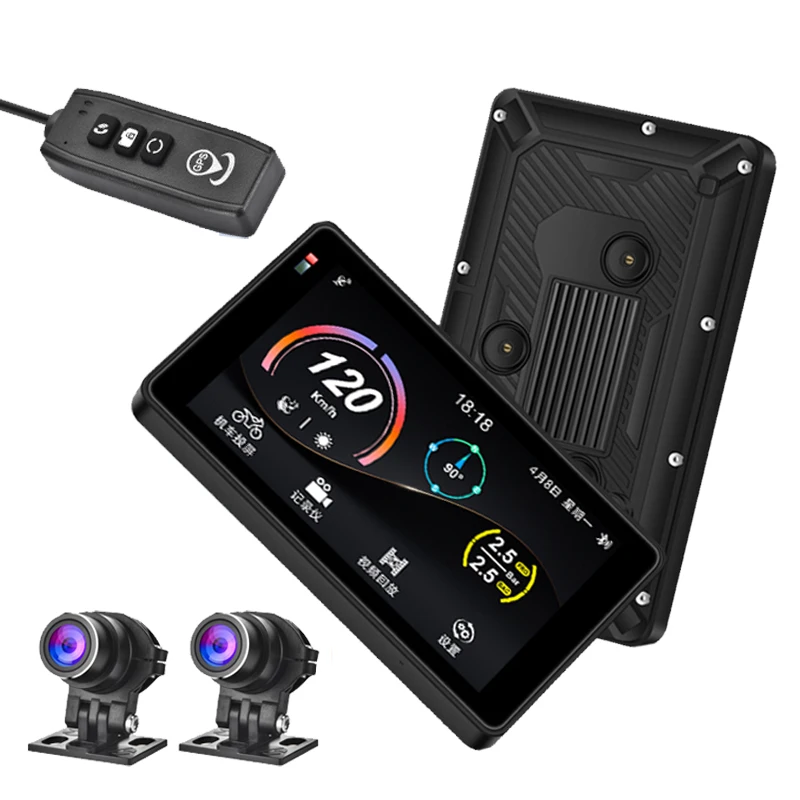 5-calowy bezprzewodowy system pozycjonowania globalnego Inteligentny bezprzewodowy ekran samochodu Deska rozdzielcza motocykla 2K TPMS BT Rejestrator jazdy