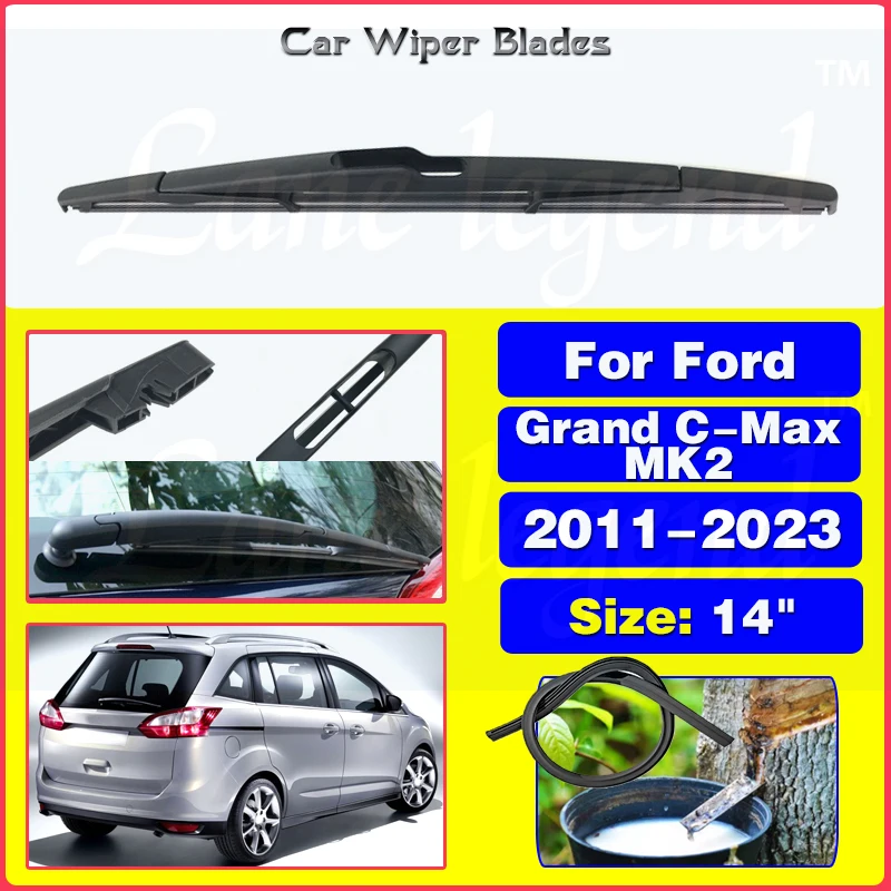 

14" Rear Wiper Blade Windshield Windscreen Clean Tailgate Window Rain Brush For Ford Grand C-Max MK2 2011 - 2023 Car Accessories