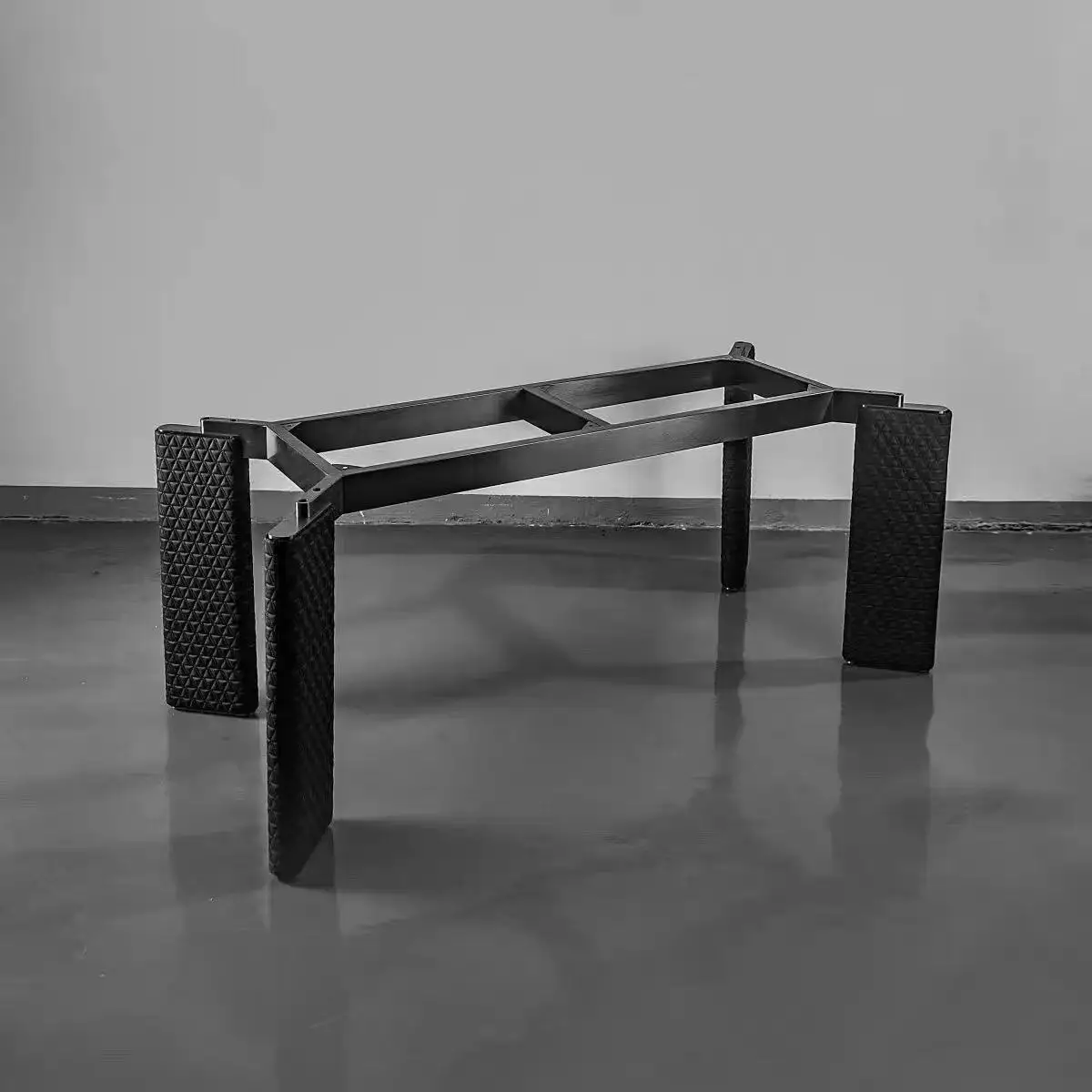 

Dining Table Decorations Legs Stainless Steel Polish Black Leather Metal Table Legs Price Foshan Hardware Factory Wholesaler