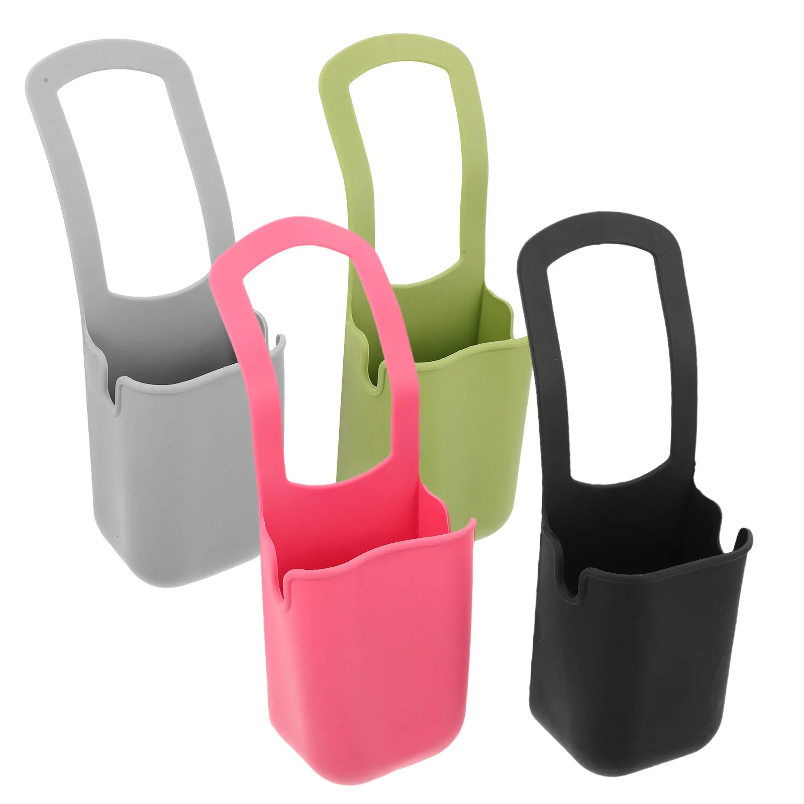 4Pcs Silicone Stroller Cup Holders Portable Hands Free Water Organizer Stroller Drink Holder Attachment for Bike