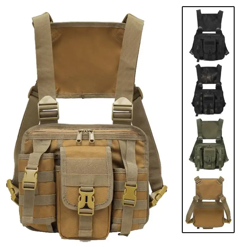 Tactical Chest Bag Hiking Multiple Pock Vest Backpack Molle Outdoor Travel Climbing Cycling Running Rig Pouch Fishing Fanny Pack