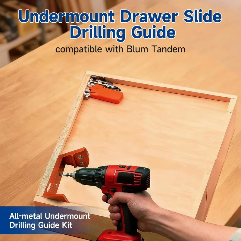 Woodworking Drill Guide Kit Professional Carpenter Precision Hole Locator Adjustable Depth Stop for Furniture Cabinet Making