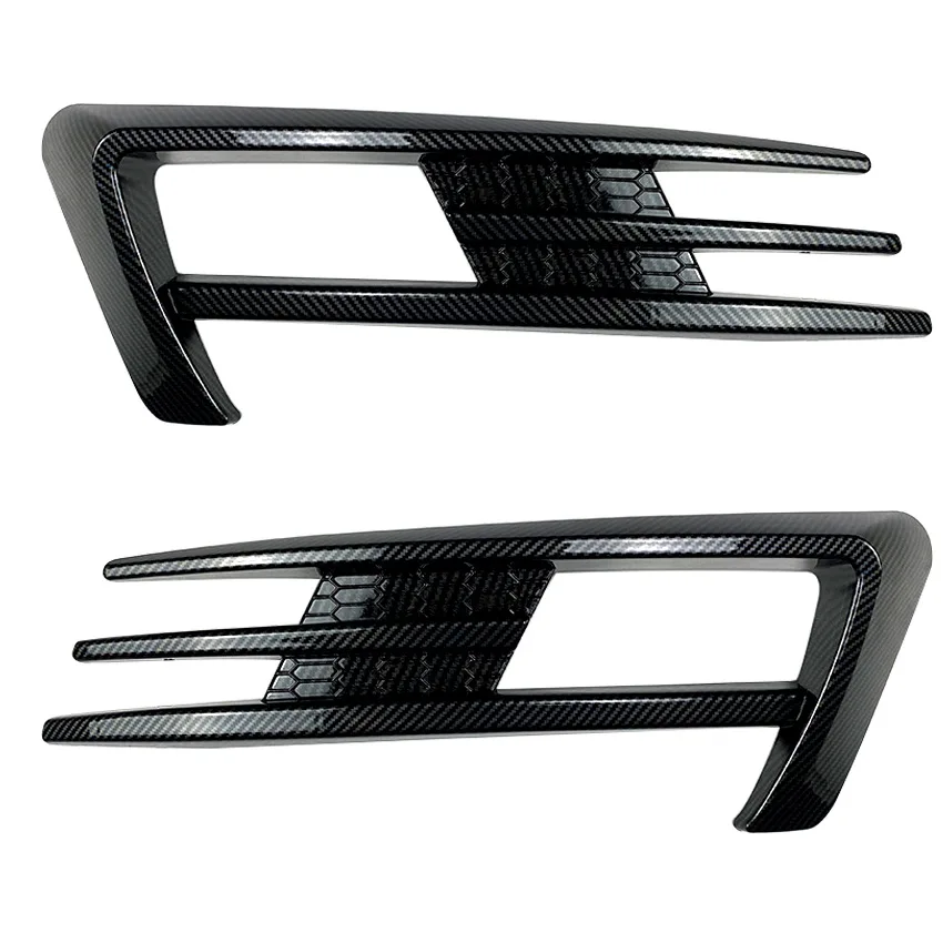 

For Golf 7 MK7 2014 2015 2016 2017 Front Bumper Fog Light Grilles Fog Lamp Eyebrow Cover Trim Carbon Fiber