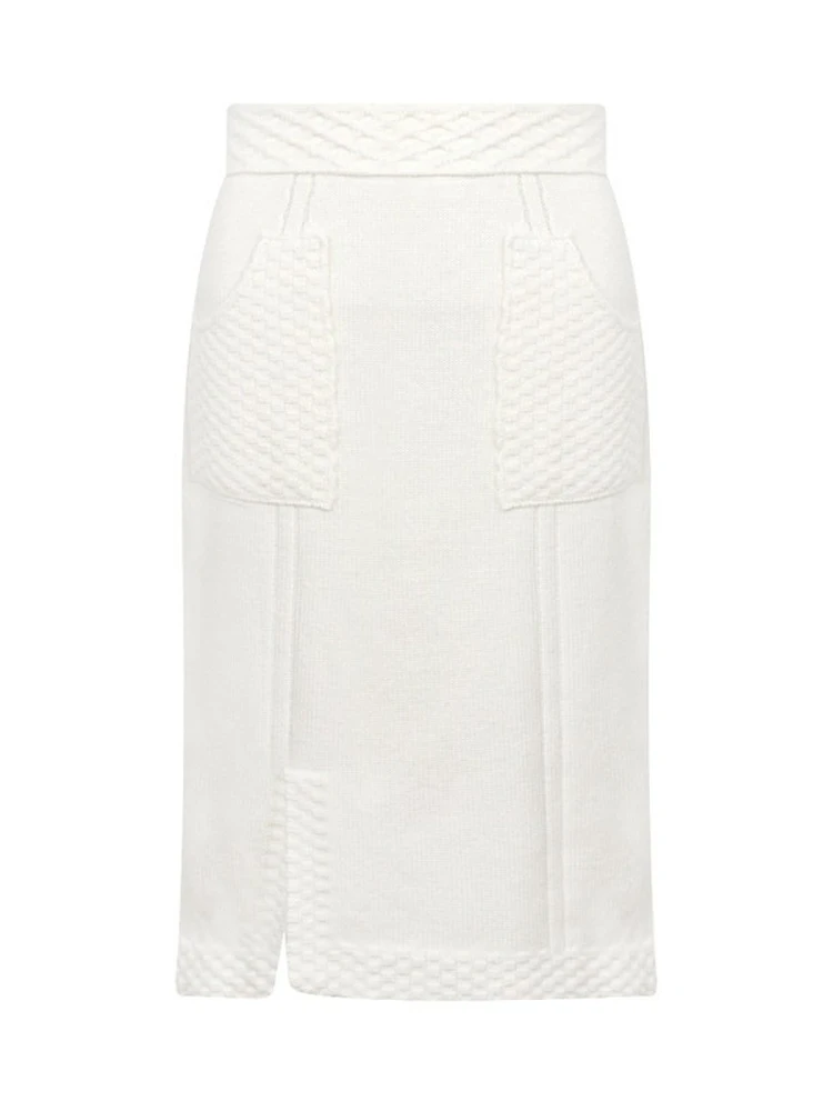 

Мягкая уютная вязаная юбка для женщин, свободного кроя, повседневная, с дизайнерскими карманами, с высокой талией, из шерстяной ткани, для поездок на работу, прямого H-образного силуэта