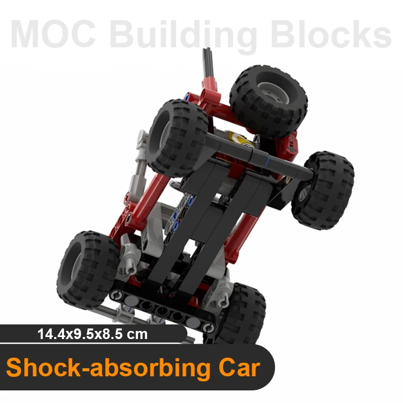 Blocs de construction tout-terrain avec amortisseur à ressort, assemblage de pièces amples, briques MOC, voiture pour enfant, bricolage, Modification, jouets de haute technologie