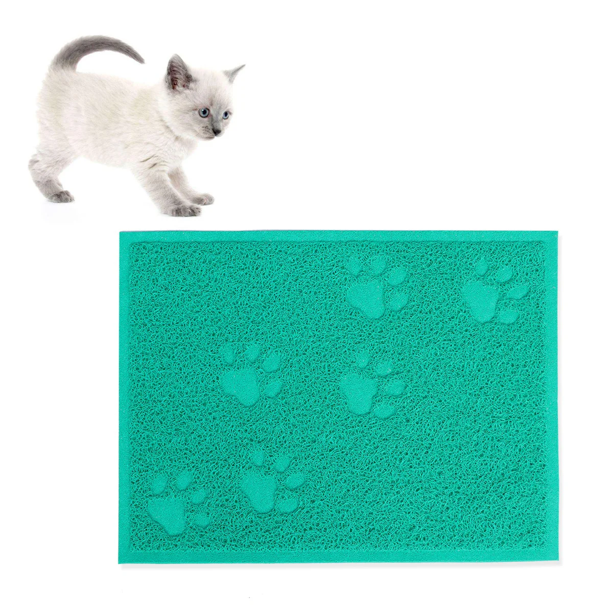 30 x 40cm Pet Puppy Dog Cat Litter Mat Claws Pet Small Footprint Foot Sleeping Pad Placemat Cleaning Carpet (Lake Blue)