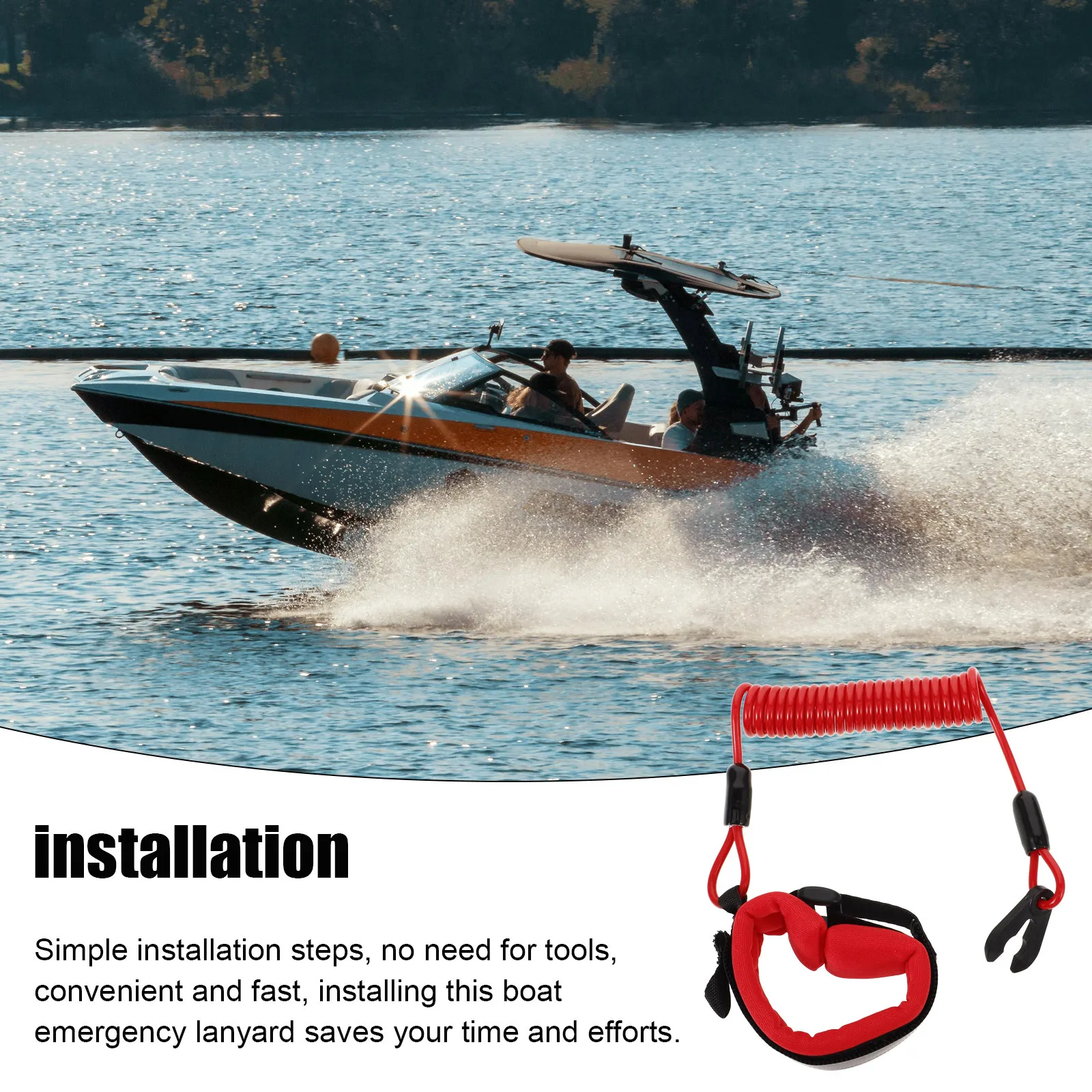 

Emergency Boat Safety Cord for Reliable Engine Shutdown Long-Lasting Boat Stop Lanyard Suitable for Various Watercrafts Marine
