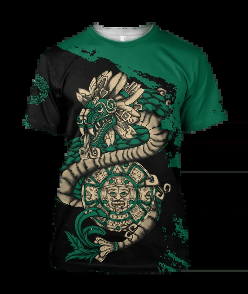 Mexico Flag Graphic T Shirt National Emblem Quetzalcoatl 3D Print TShirt For Men Clothing Sport Contest Jersey Casual Eagle Tees