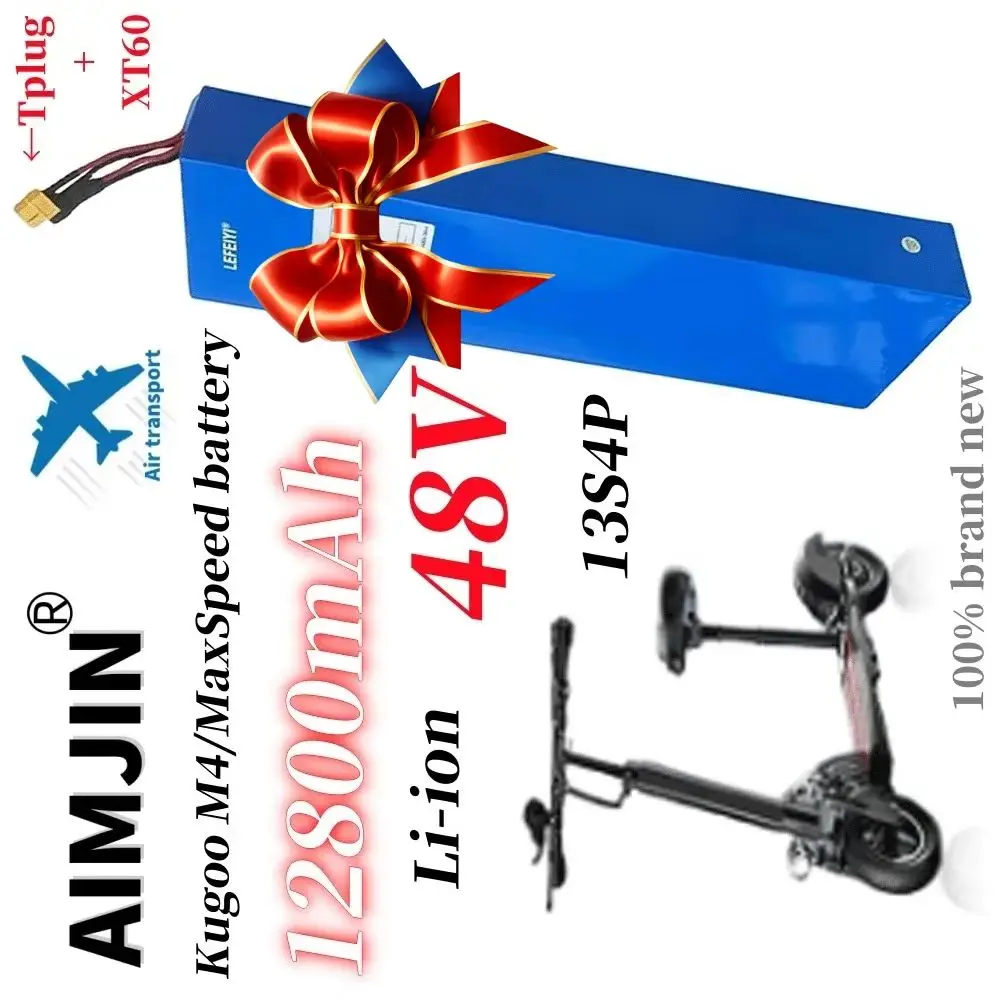 

Newly upgraded 48V 12.8Ah 13S4P Electric Scooter Battery Replacement for Kugoo M4 18650 Li-ion BMS Power Battery Pack