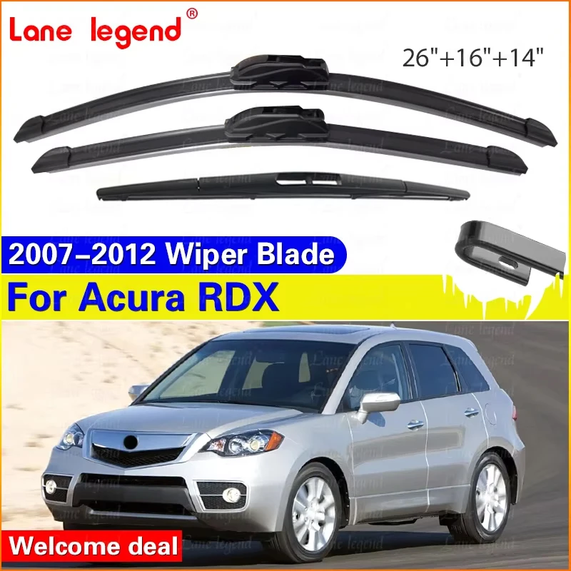 

For Acura RDX 2007 - 2012 Front Rear Wiper Blades Rubber Window Windshield Windscreen Rain Brushes Auto Accessories 26"16"14" 3x