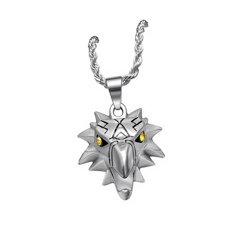 Griffin Pendant Necklace Mythical Animal Charms Chain Necklace Wild Hunter Monster Game Wizard Series Silver Color Metal Jewelry