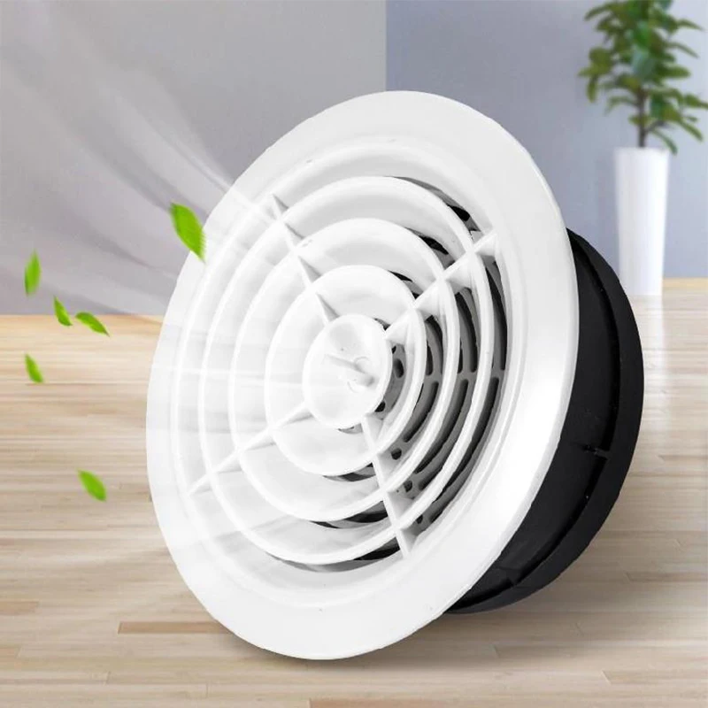 Ventilation Grill Cover Adjustable ABS Vent Grille Louver Round Ducting Ceiling Wall Hole Decorate for Fresh Air System Outlet