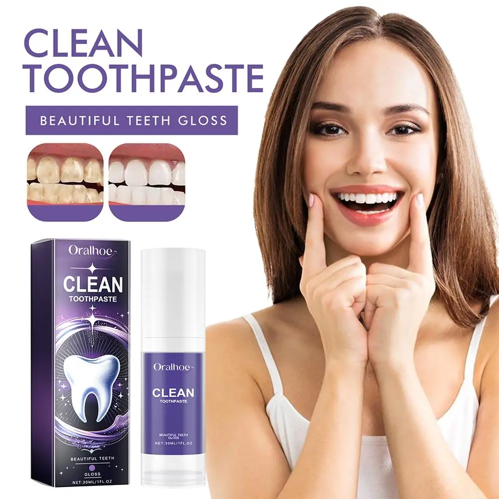 

30ml Teeth Whitening Mousse Toothpaste Remove Plaque Stains Hygiene Fresh Dental Breath Oral Cleaning Tooth Bleaching F7H8