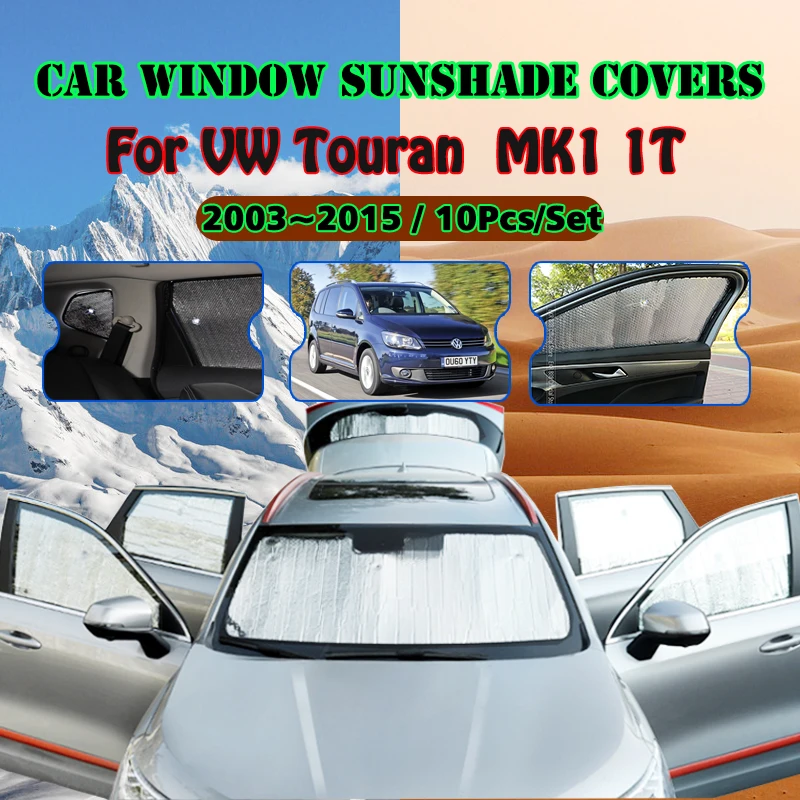 Car Full Coverage Sunshade For Volkswagen VW Touran MK1 1T 2003~2015 2010 Anti-UV Sunscreen Window Sunshade Cover Accessories