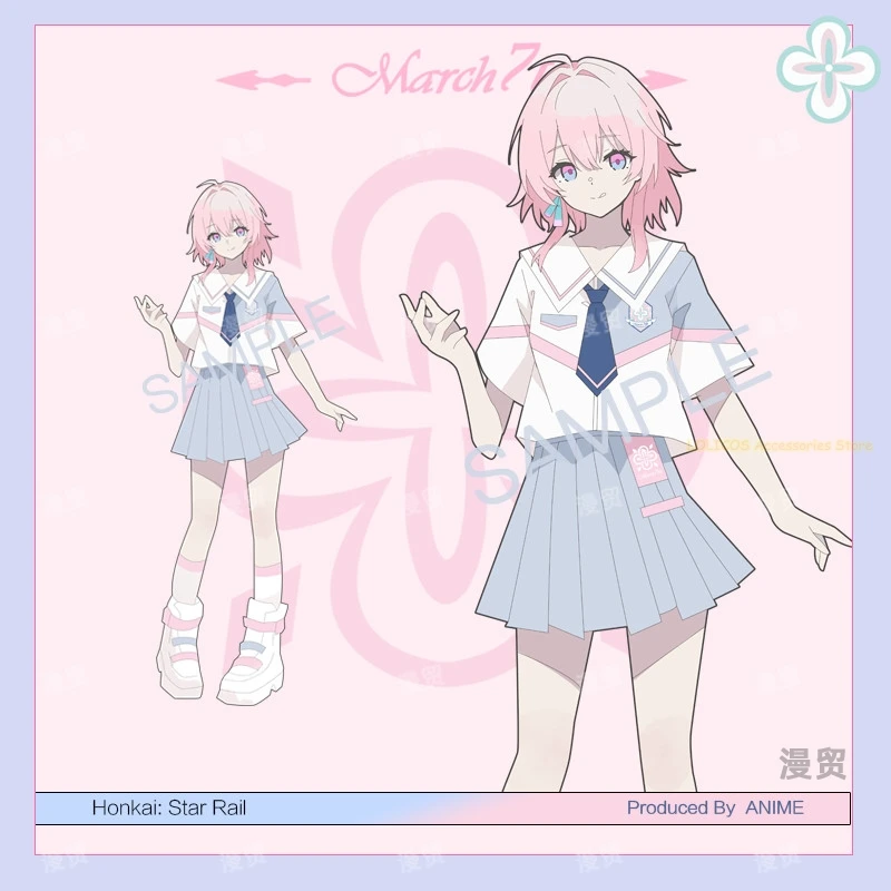 Jeu Honkai: Star Rail 7 mars JK uniforme de marin été à manches courtes T-shirt hauts jupe Costume Cosplay Costume