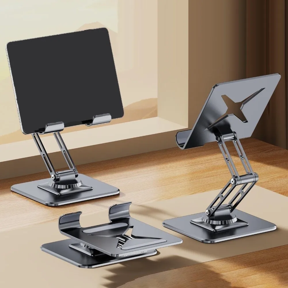 Rotatable Foldable Tablet Stand Adjustable Metal Frame Tablet Foldable Holder Anti Slip Multi Angle Tablet Phone Bracket Office