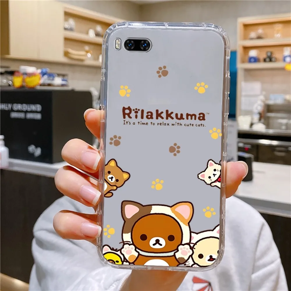 R-Rilakkuma Phone Case For Huawei Mate P10 P20 P30 P40 P50 Smart Z Honor 50 60 70 Pro Lite Transparent Case