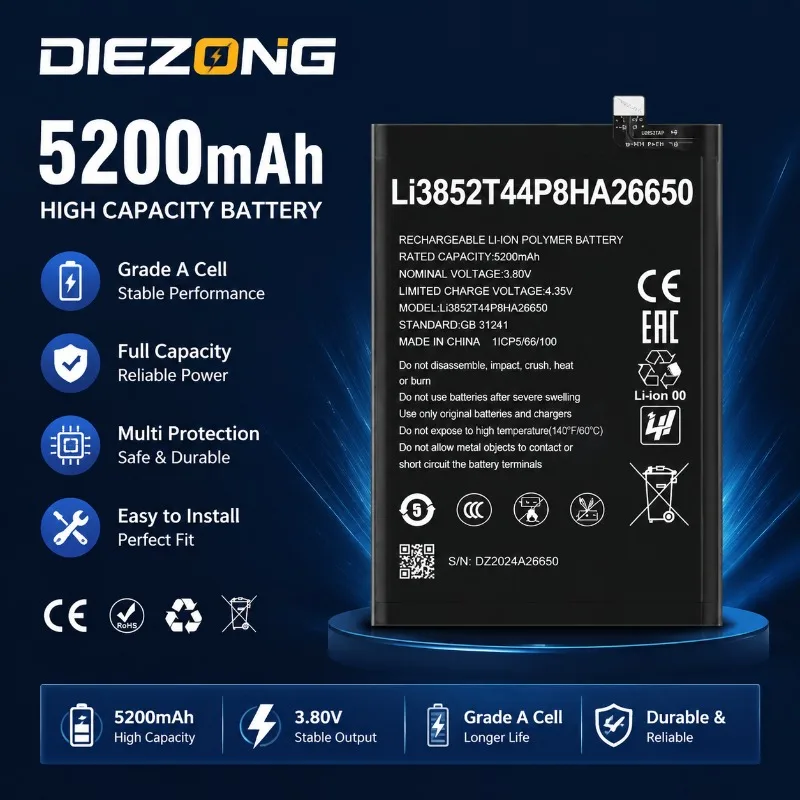 Li3852T44P8HA26650  for ZTE Mobile Phone Battery High Quality High Capacity Battery Replacement Bateria Grade A Cell in Stock