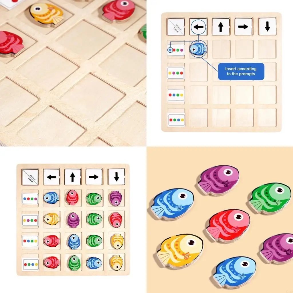 581F لعبة التدريب المعرفي الخشب الطبيعي للأطفال التعرف على الألوان التركيز على التنمية