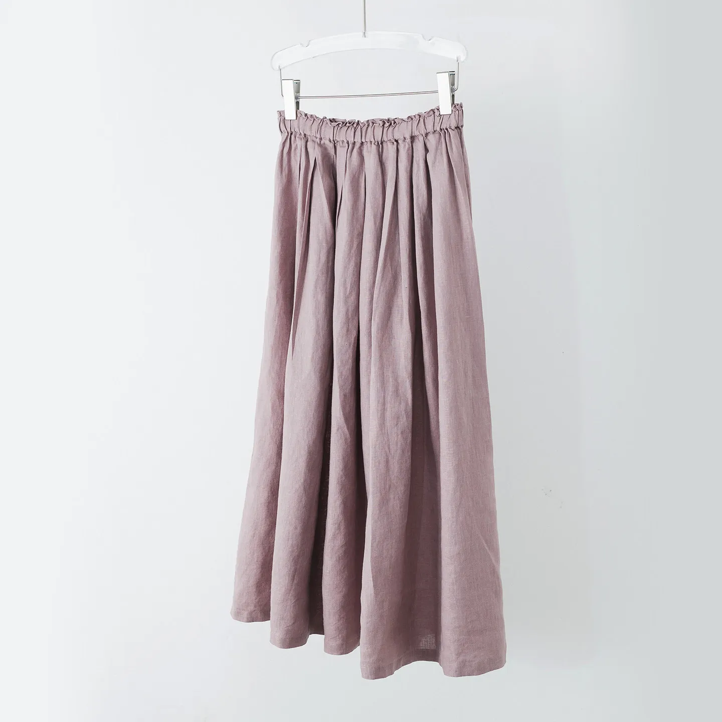 Dave&di Relaxing Artistic Half Skirt 1 Water Washed Pure Hanma Good Quality Wide Fold Decoration Long Half Skirt Summer