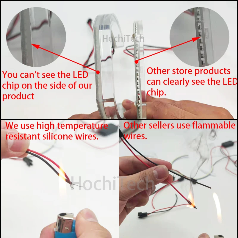 Horseshoe Shape DTM-Style Square Bottom Day Light LED Crystal Angel Eyes  rings Kit For BMW E83 X3 2003-2010 Retrofit