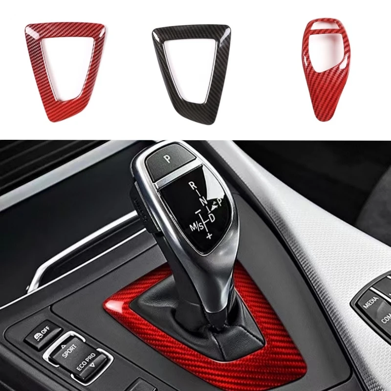 

Car Gear Shift Knob Cover Trim Sticker For BMW 1 2 3 4 5 7 Series X3 X4 X5 X6 F20 F21 F30 F32 F10 F07 F15 F16 F25 F26 F01 F02