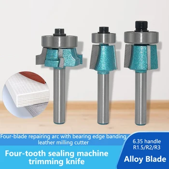 Edge Banding Machine Trimming Knife Four-Tooth Repair Arc Edge Banding Woodworking Accessories With Bearing Alloy Milling Cutter