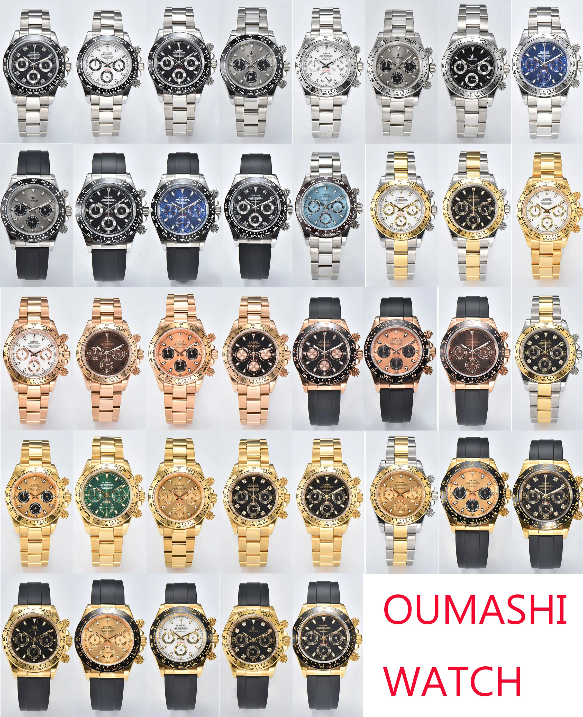 2023 neue OUMASHI-DTN serie Top Marke Herren Sport Quarzuhr Saphir Edelstahl wasserdicht vk63 Chronometer
