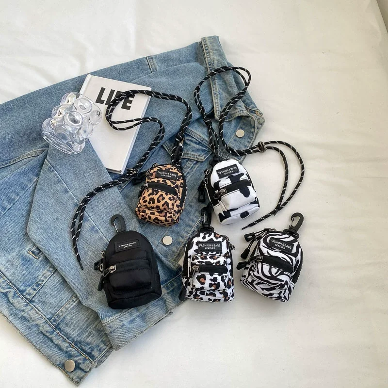 Mini Coin Purses Men Women Couples Crossbody Bag Portable Wallets Earphone Key Shoulder Bags Hip Hop Casual All-match Newest