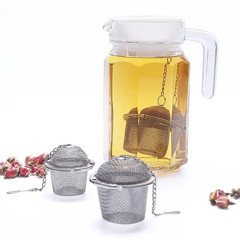 Tea Spice Strainer Seasoning Ball Mesh Herbal Ball Stainless Steel Teakettle Locking Tea Filter