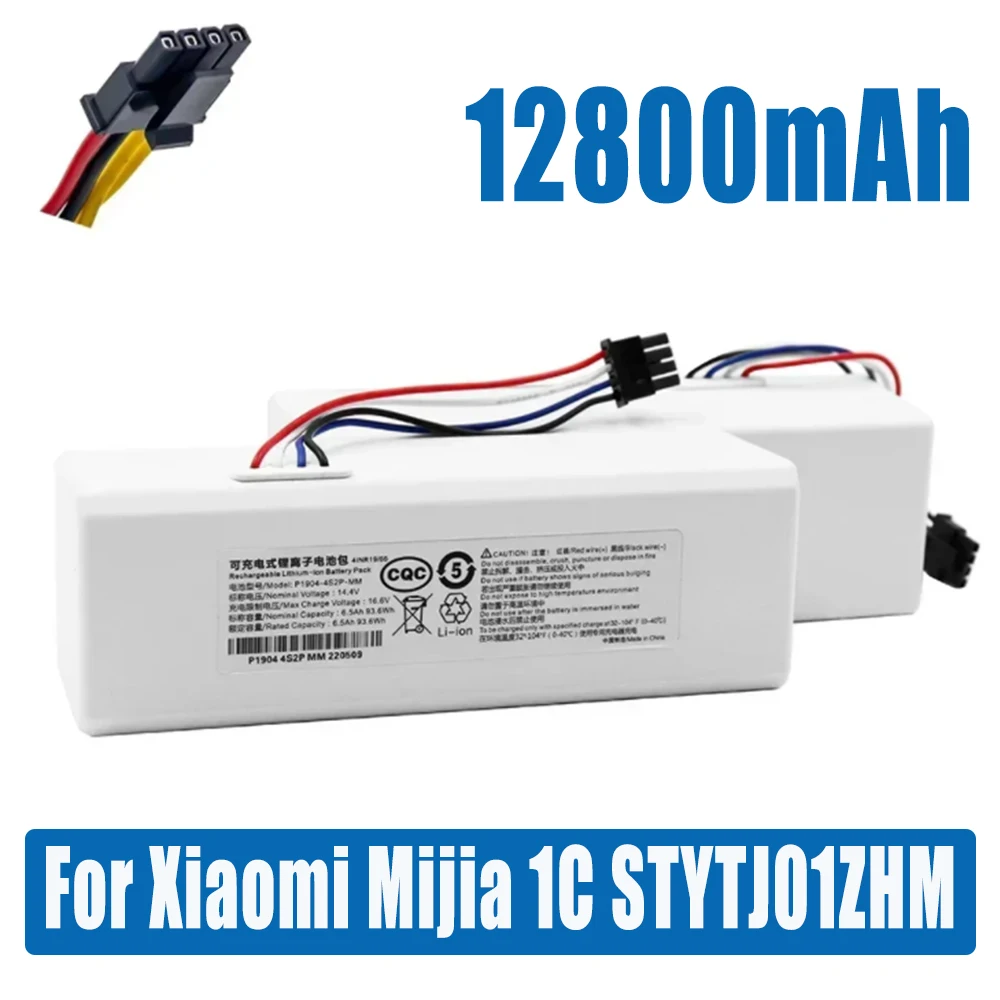 

New 14.4V 12800mAh P1904-4S1P-MM Battery For Xiaomi Mijia 1C STYTJ01ZHM Robot Vacuum Mop Cleaner Accessories Parts original