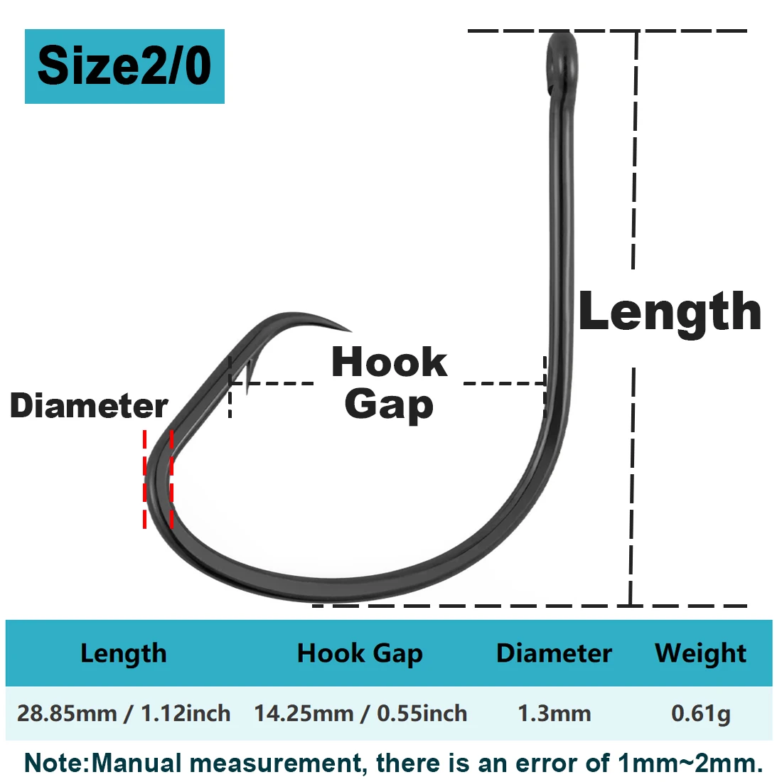 9KM Inline Circle Hook Offset Angelhaken Salzwasser-Welsangelhaken 25~100 Stück zum Riggen von Lebend- und Stückködern zum Angeln