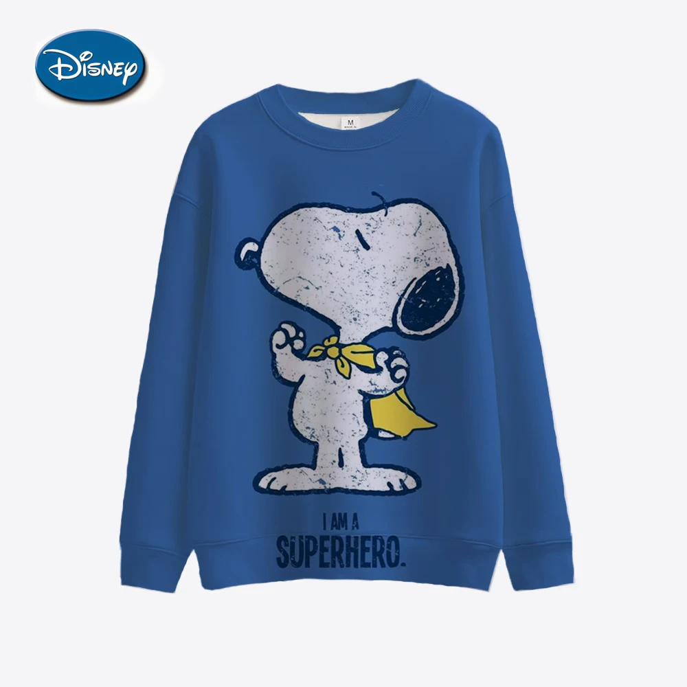 Street Casual Womens Sweatshirt Snoopy cartoon Print Hoodies Loose Soft Pullovers Crewneck Fleece Clothes