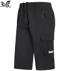 Plus Size 7XL 8XL Casual Quick Dry Capri Pantaloni Cargo Shorts Uomo Summer Beach Jogging Corsa Camping Trekking Pantaloncini Abbigliamento uomo