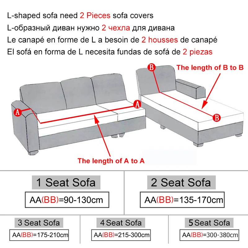 Sofabezug Elastisch für Wohnzimmer Zuhause Jacquard Stretch Schonbezüge Eckcouchbezüge 1/2/3/4 Sitzer L-Form Kostenloser Einkauf – Detail 2