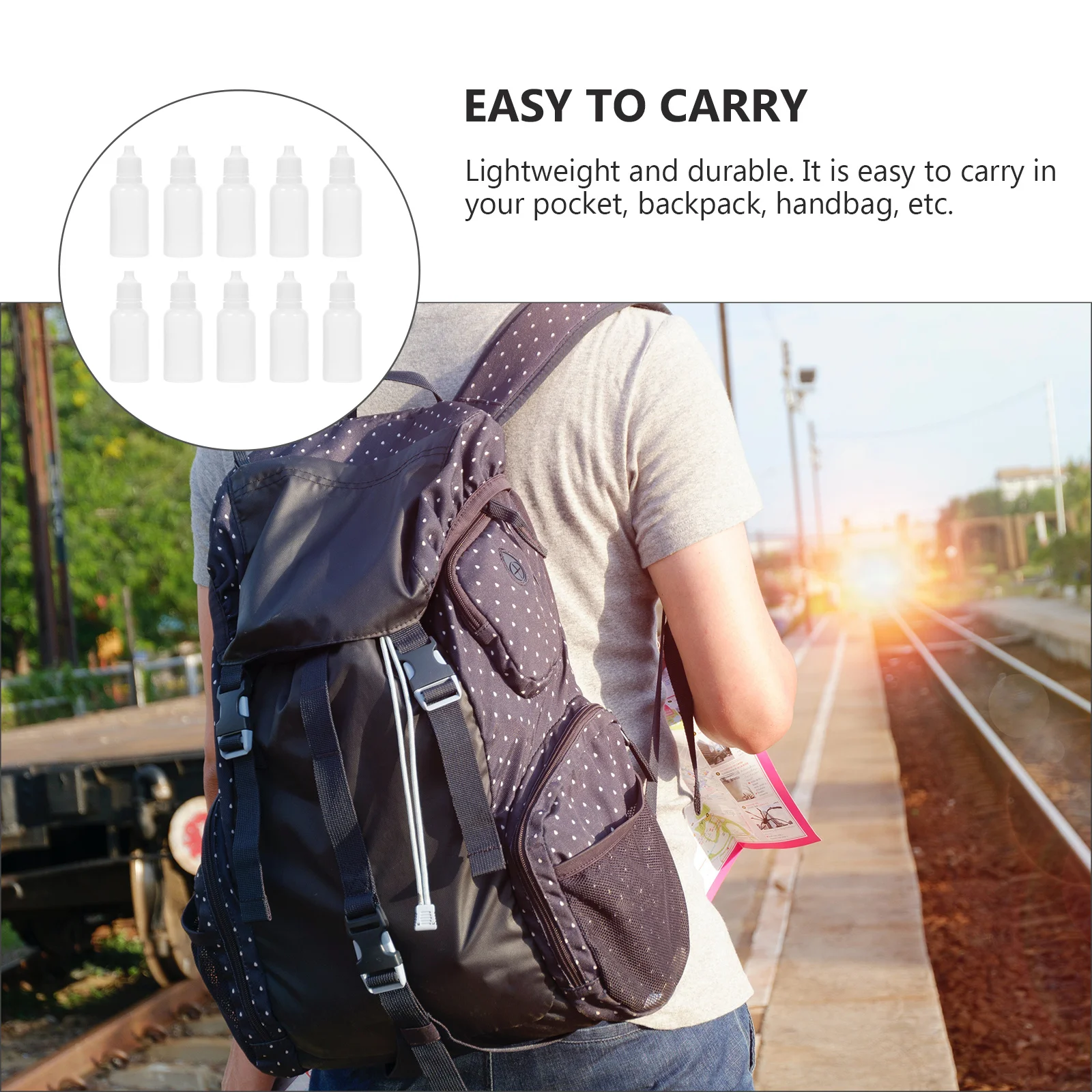 50 pz 20 Ml Vuoto Riutilizzabile Bottiglie di Gocce Per Gli Occhi Leggero Portatile A Tenuta Contenitore di Liquido Per Gli Occhi Per Oli Essenziali Contagocce