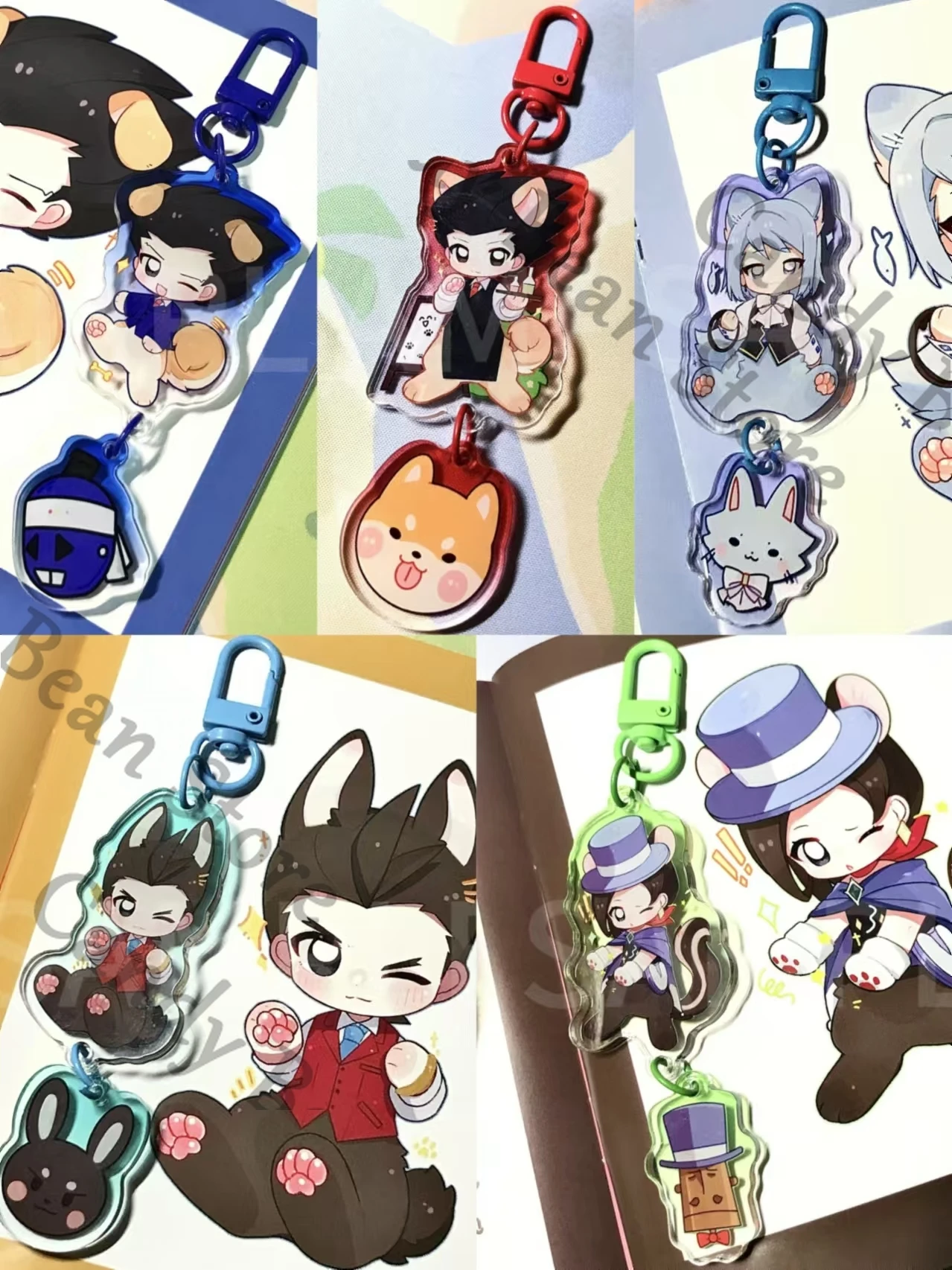 Anime Ace avocat Phoenix Wright Mei Karuma Apollo Justice Cosplay acrylique porte-clés dessin animé porte-clés chaîne de pendentifs charme