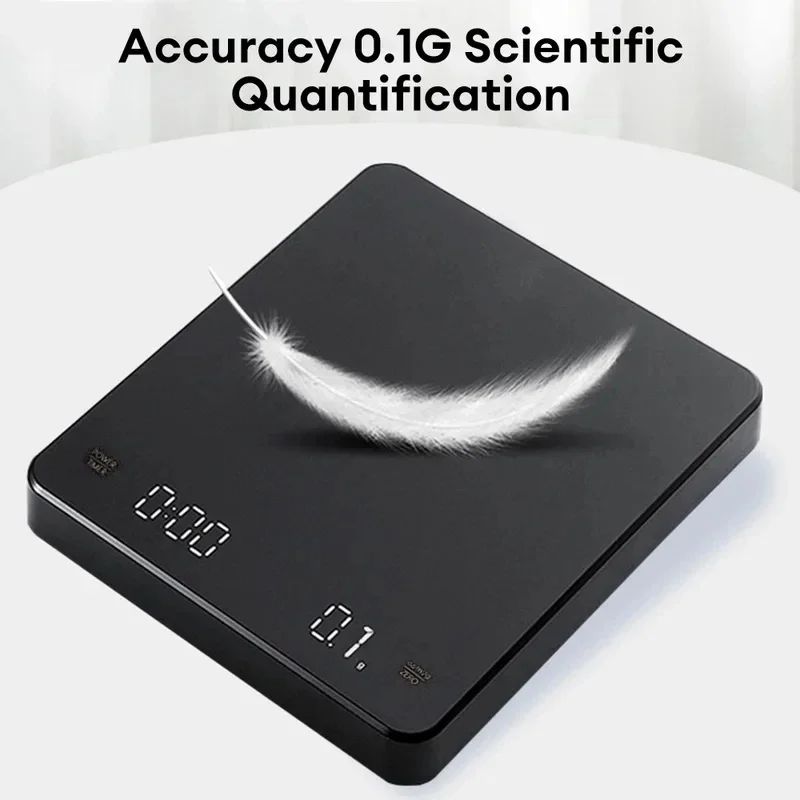 NEWMini  Espresso Coffee Food Kitchen Scale USB Light Weight Digital Scale 0.1g High Precision Measures in Oz/ml/g Kitchen Scale