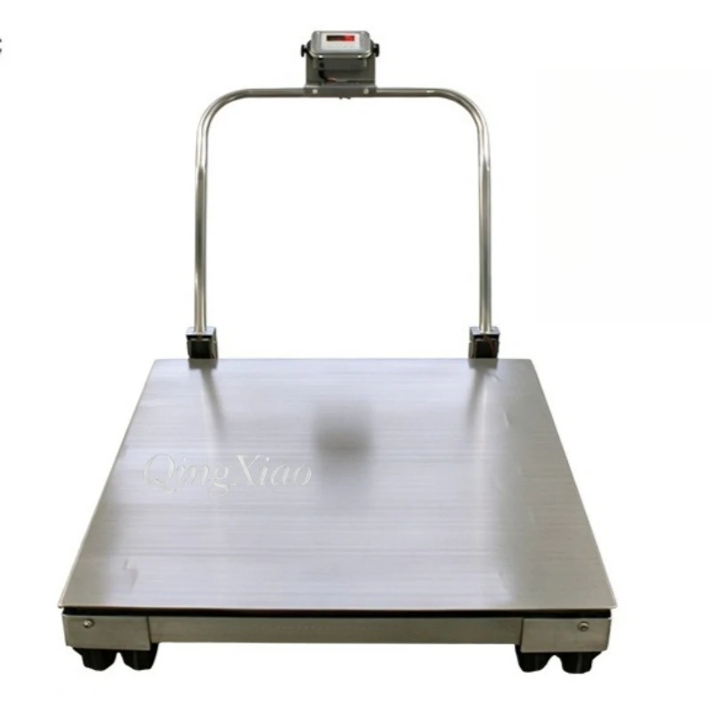 Stainless Steel Hand Push Mobile Scale Foldable with Roller Mobile Platform Scale Warehousing Equipment
