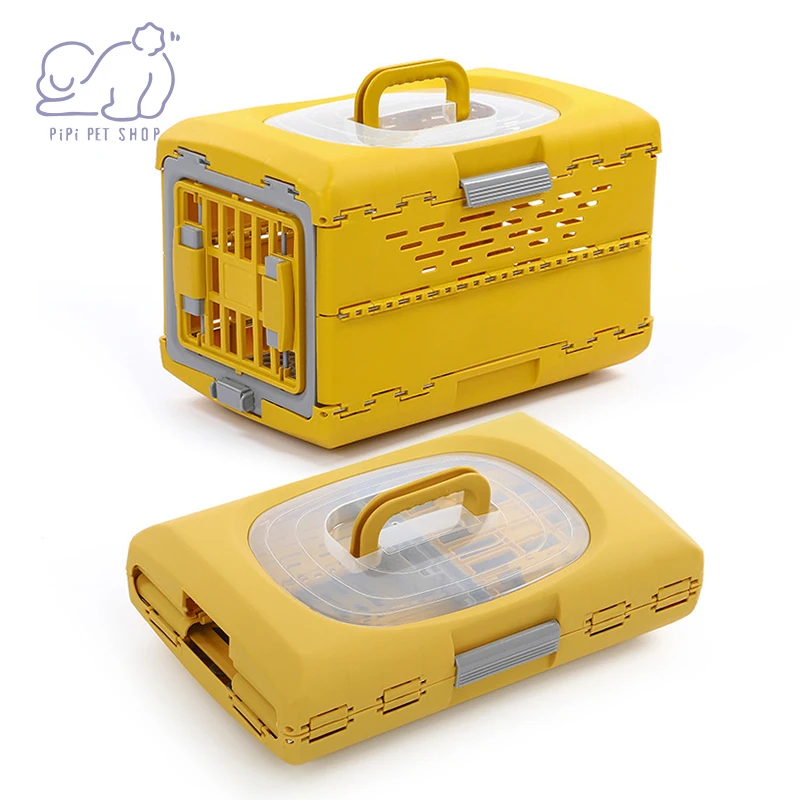 Imagem -03 - Dobrável Respirável Hard Sided Pet Carrier Dobrável Puppy Crate Transportador para Cães Pequenos e Gatos Transportador para Pequenos Animais Reutilizável