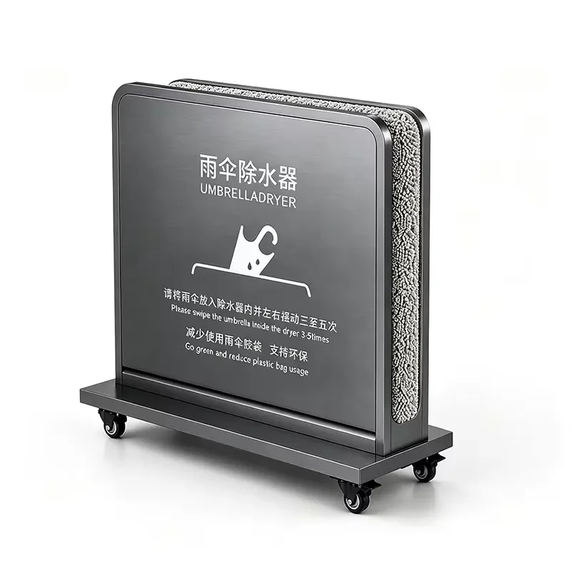 Square Microfiber Drying Pad for Umbrella Commercial Dark Grey Rainwater Remover Eco Friendly Custom Logo Dryer Mat Eco