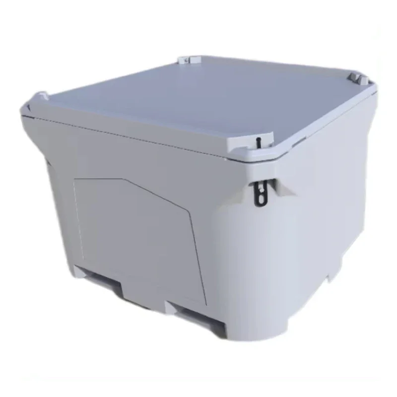 330QT Thermal Feature Nestable Industrial Plastic Storage Fish Box Bins Stackable Containers for Logistics Transport & Food Use