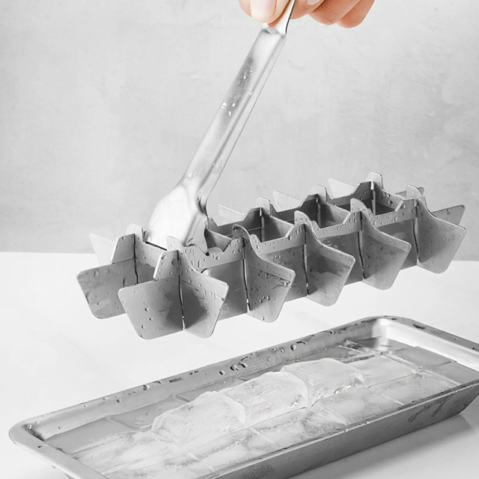 Stainless Steel Ice Tray, 18 Slot Ice Tray With Easy Release Handle For Making Various Ice Cubes And Foods, Removable Slots