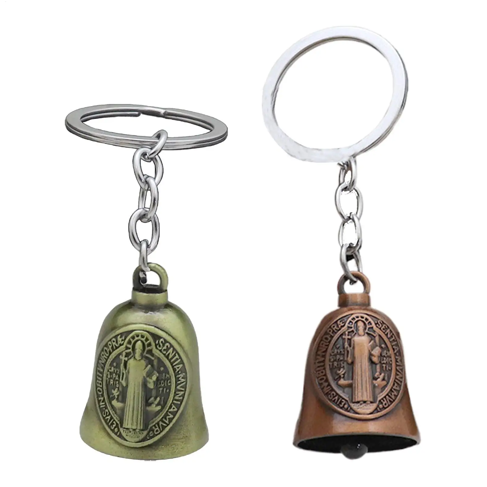Motorcycle Good Luck Jesus Bell Creative Motorcycle Bell Accessories for Good Luck Retro Riding Luck Key Chain Bell