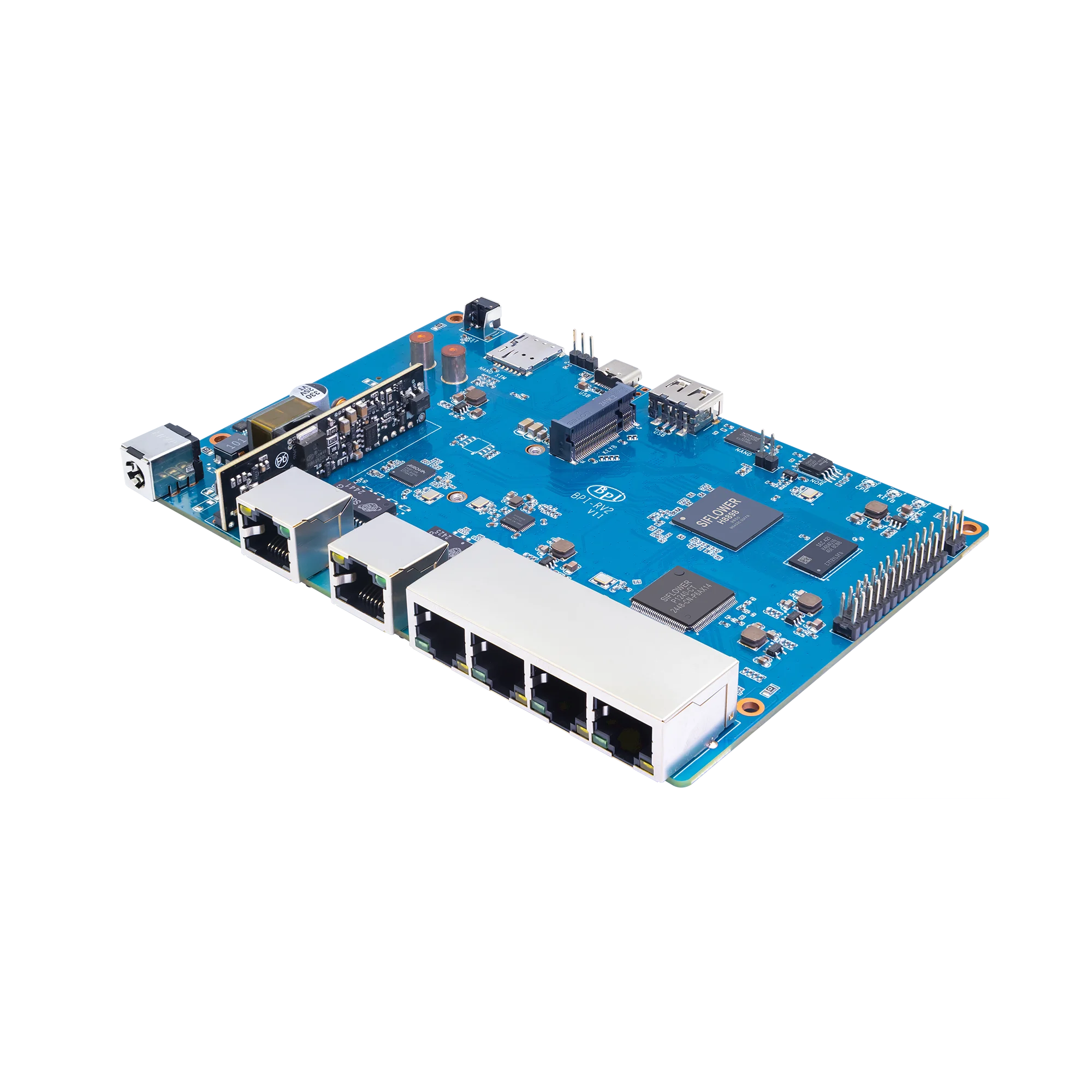 Banana Pi BPI-RV2 Siflower SF21H8898 4 core RISC-V Processor 512MB DDR3 16 MB SPI NOR flash RTC Risc-V Gateway Board