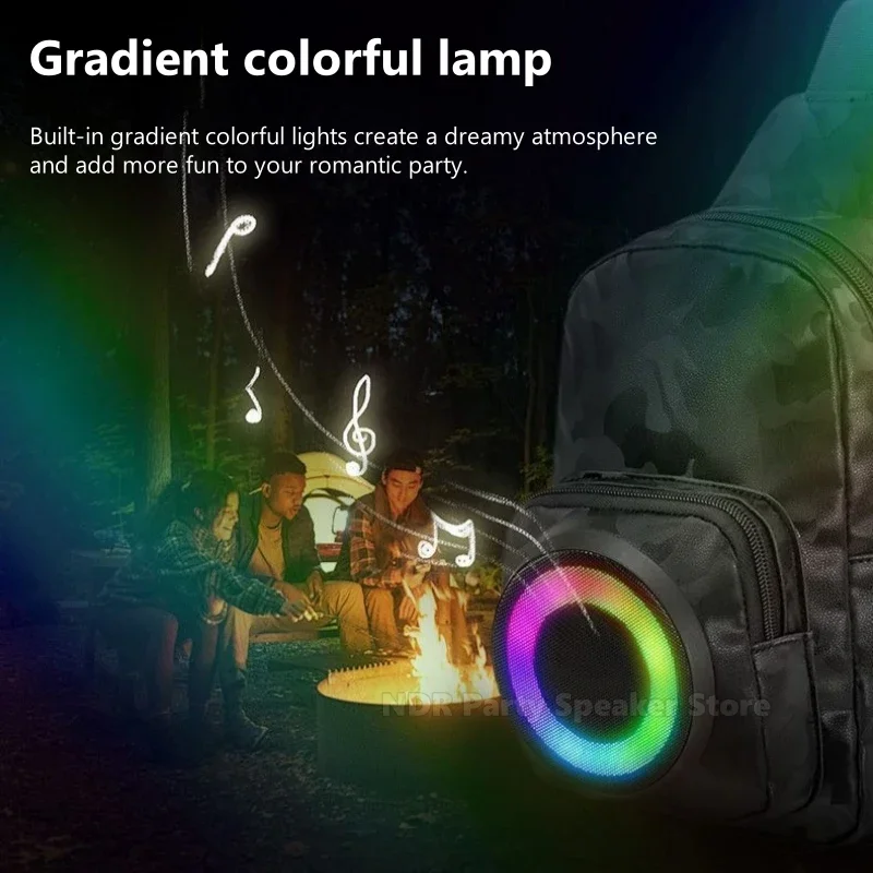 Multi-functional Wireless Blue Tooth Speakers Shoulder Bag for Home Outdoor Party Camping with RGB Light Small Subwoofer