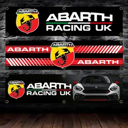 60X240cm Banner A-AbarthS Car logo Flag Polyester Printed Garage Wall Art Outdoor Decorations Tapestry With Brass Grommets